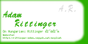 adam rittinger business card